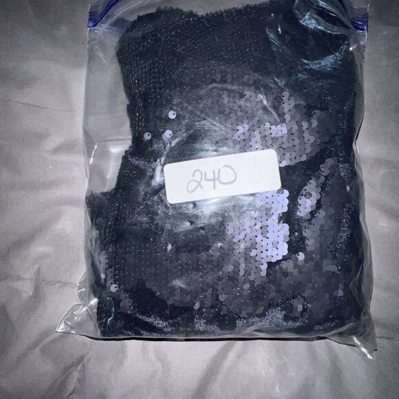 J.O.A. LOS ANGELES NAVY BLUE SEQUIN VELVET CREW NECK SWEATER‎ BC2965 SMALL SHINY - Picture 9 of 9